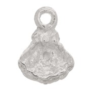 9x7mm Scallop Charm - Rhodium Tone x1
