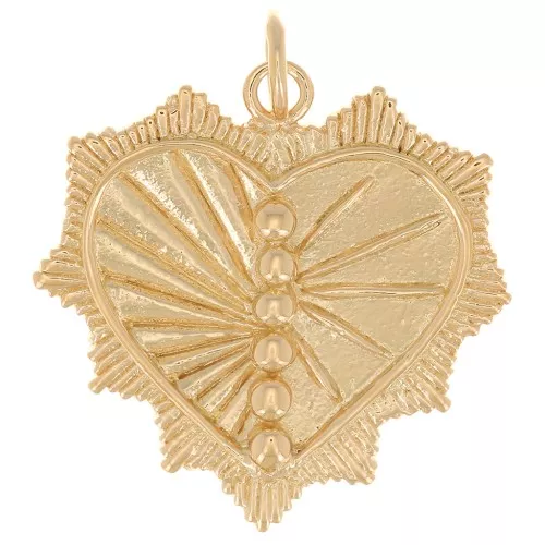 24x21mm Heart pendant - 3 microns gold plated x1