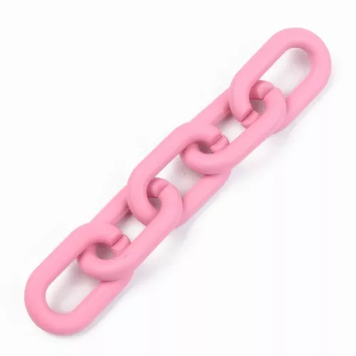 27x16mm Oval Acrylic Links - Opaque Pink Mat x10
