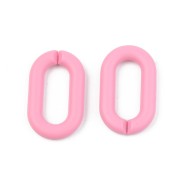 27x16mm Oval Acrylic Links - Opaque Pink Mat x10