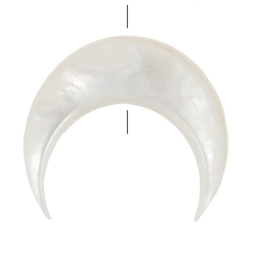 11x12.5mm Mother of Pearl Half Moon Bead - Natural x1