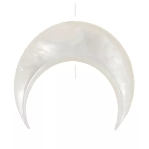 11x12.5mm Mother of Pearl Half Moon Bead - Natural x1