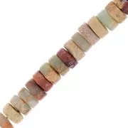Rondelle beads Heishi gemstone 4x2mm - Regality tinted aqua terra jasper x20