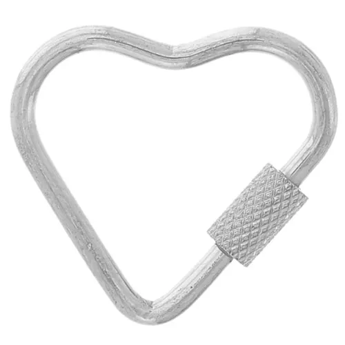 21.5x23.5mm stainless steel 304 Screw-in heart clasp x1
