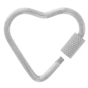 21.5x23.5mm stainless steel 304 Screw-in heart clasp x1