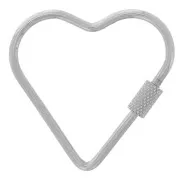 33x34mm stainless steel 304 Screw-in heart clasp x1