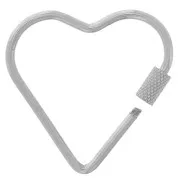 33x34mm stainless steel 304 Screw-in heart clasp x1
