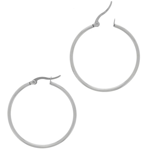 38x2mm Stainless Steel 304 hoop earrings to decorate x2