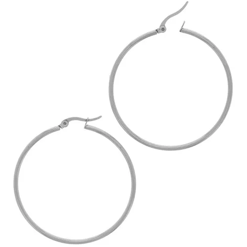 48x2mm Stainless Steel 304 hoop earrings to decorate x2
