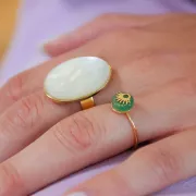 5.5x7.5mm Gold filled Mini half sun charm x1