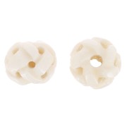 12mm Round Bone Beads Carved Knot Effect - Natural x4|raw }}