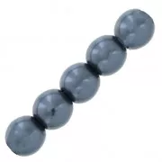 Pearly beads 4mm Dark Grey x100