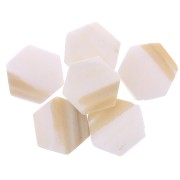18x16mm Mother of Pearl Beads - Hexagon shape - Natural x10