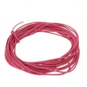 Cotton waxed cord 1mm Rose Fuchsia x5m