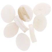 11x9mm Mother of Pearl Flat Beads - Oval - Natural x10