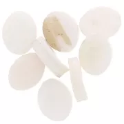 11x9mm Mother of Pearl Flat Beads - Oval - Natural x10