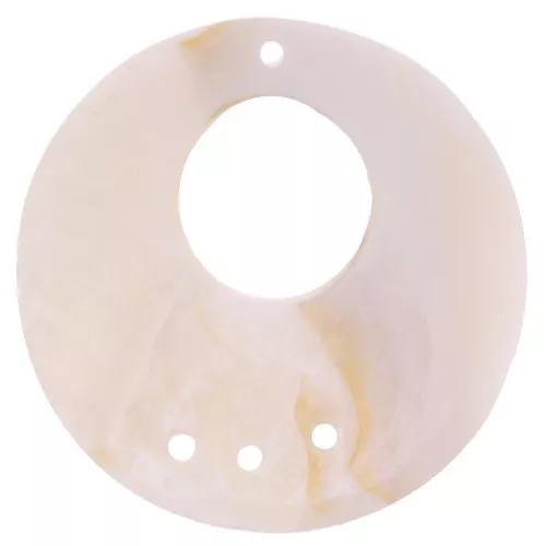 36mm mother of pearl pendant - round connector - Natural x2