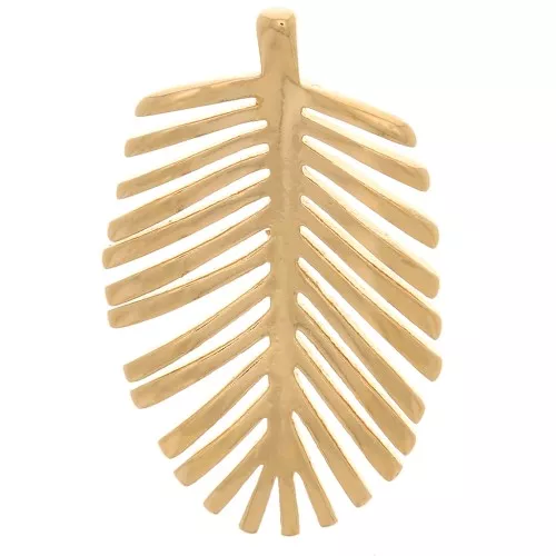 21x13mm Palm Leaf Pendant - 3 Micron Gold Plated x1