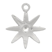 12x11mm Star Charm with zirconium oxide - Rhodium Tone - Crystal x1
