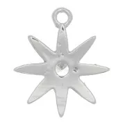 12x11mm Star Charm with zirconium oxide - Rhodium Tone - Crystal x1