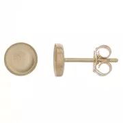 Gold Filled Round earstuds for 5mm cabochon x2