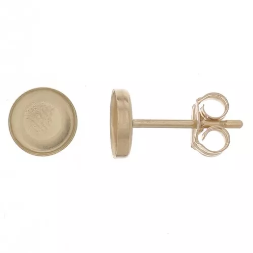 Gold Filled Round earstuds for 5mm cabochon x2