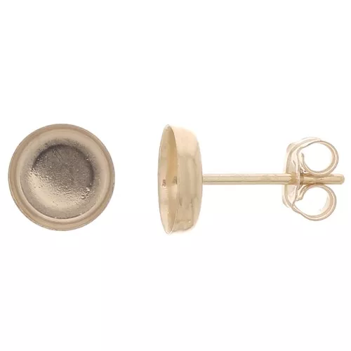 Gold Filled Round earstuds for 6mm cabochon x2
