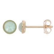 Gold Filled Round earstuds for 4mm cabochon x2