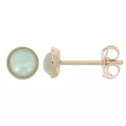 Gold Filled Round earstuds for 4mm cabochon x2