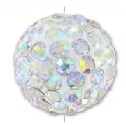 Plasticine round bead rhinestones Korean 14mm Crystal AB x1