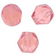 Fire Polished faceted round beads 4mm Milky Pink Mat x50