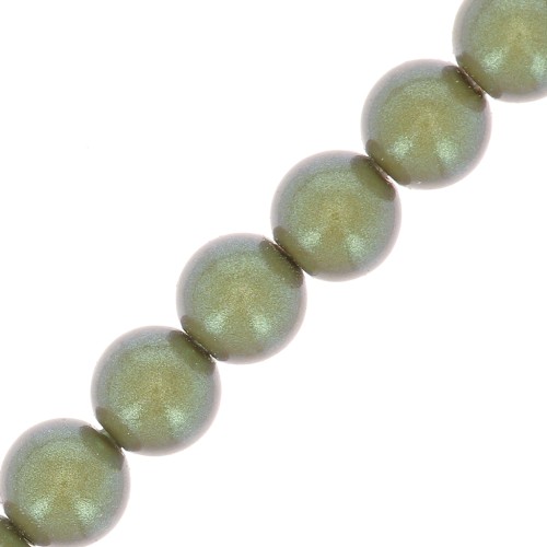 4mm Preciosa Pearls - Round Maxima - Pearlescent Khaki x30