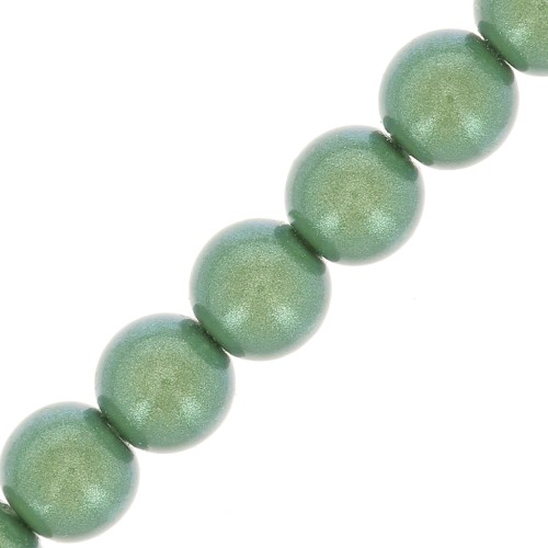 4mm Preciosa Pearls - Round Maxima - Pearlescent Green x30