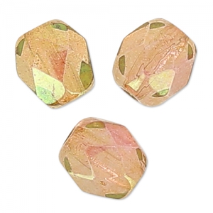 Fire Polished faceted round beads 4mm Crystal Red Luster x50