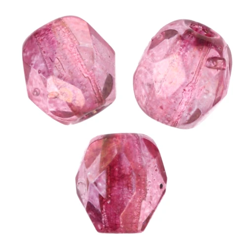 Fire Polished faceted round beads 4mm Crystal Red Luster x50