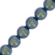 4mm Preciosa Pearls - Round Maxima - Pearlescent Peacock Green x30
