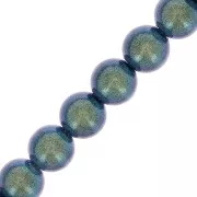 4mm Preciosa Pearls - Round Maxima - Pearlescent Peacock Green x30