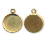 Pendant cabochon setting oval-shaped 10mm fine Gold plated x1