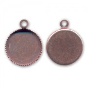 Pendant cabochon setting oval-shaped 10mm Old copper tone x1