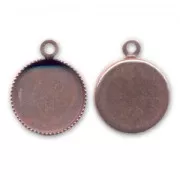Pendant cabochon setting oval-shaped 10mm Old copper tone x1