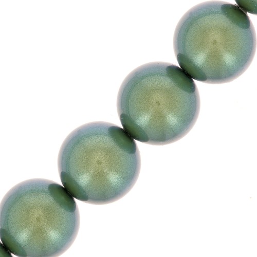 10mm Preciosa Pearls - Round Maxima - Pearlescent Green x5