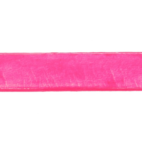 Leather lace 10mm Fluo Pink x30cm
