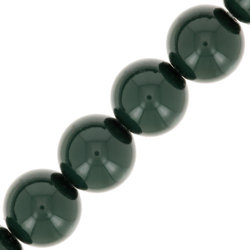 8mm Preciosa Pearls - Round Maxima - Malachite x10