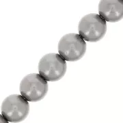 4mm Preciosa Pearls - Round Maxima - Pearl Effect Dark Grey x30