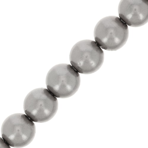 4mm Preciosa Pearls - Round Maxima - Pearl Effect Dark Grey x30