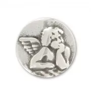 Skull Slider bead for lace 10mm old-silver tone x1