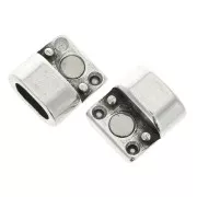 Magnetic clasp 10x5mm Old Silver tone x1