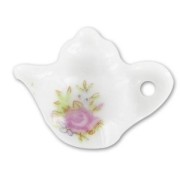 Ceramic Tea pot 20x15mm Pink Flower x1|raw }}