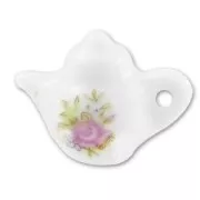 Ceramic Tea pot 20x15mm Pink Flower x1
