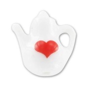 Ceramic Tea pot  17x17mm Red heart  x1|raw }}